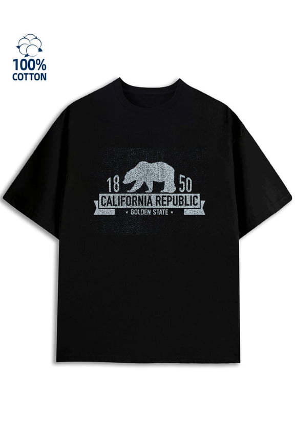 California Bear Tee men Los Angeles 180G 100% Cotton black graphics 79 Retro Unisex Shirt Cotton tshirts Unique Design Unisex Shirt Printed tshirts Vintage Unisex Shirt Cotton tshirts
