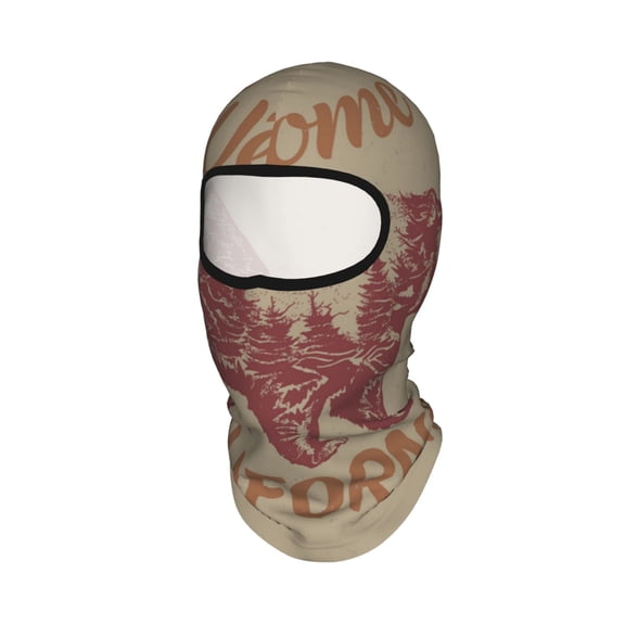 California Bear Vintage Mountain Unisex Balaclava Ski Mask Full Face Cover for Cold Weather & UV Protection, Breathable Cooling Helmet Liner