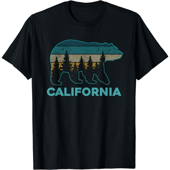 California Bear Vintage Retro Nature Hiking Souvenir Gift T-Shirt