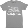 thumbnail image 1 of California Bear White Cali Souvenir State Map Republic CA Men's Tee Shirt, 1 of 4