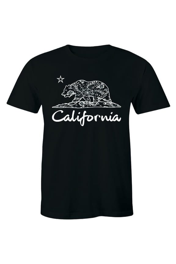 California Bear White Shirt Cali Souvenir State Map Republic Ca Men'S T-Shirt All Size S-5Xl