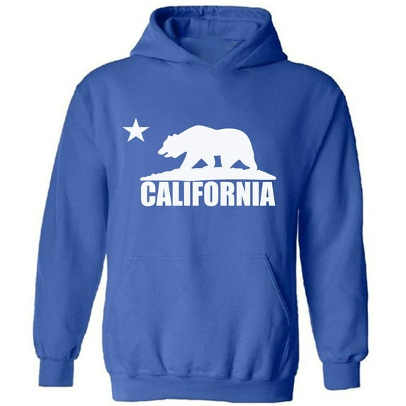 California Bear White Unisex Hooded Sweatshirt - USA State California Republic - Funny Cali Hoodie for Women for Men