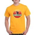 thumbnail image 1 of California Bear With Gradient Sun Background, Medium Front Graphic Men T-Shirt, Male Small, 1 of 4