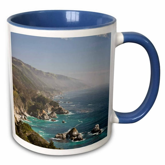 3drose, California Big Sur Coastline - Us05 Jgs0331 - Jim Goldstein, 11oz Two-tone Blue Mug