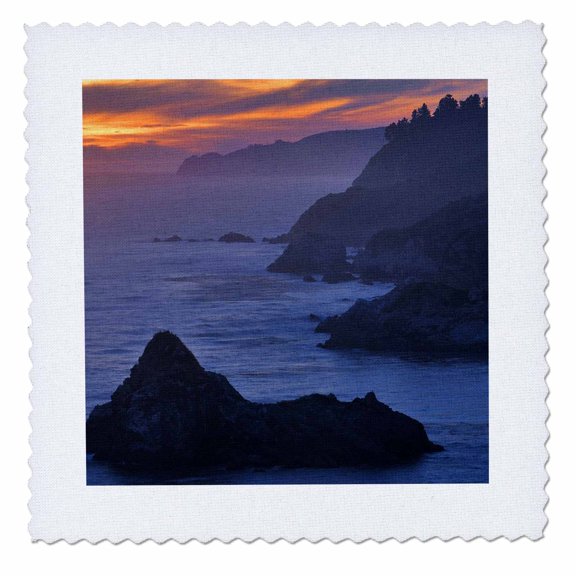 3dRose, California, Big Sur, Julia Pfeiffer Burns SP - US05 BJA0277 - Jaynes Gallery, 10x10 inch quilt square