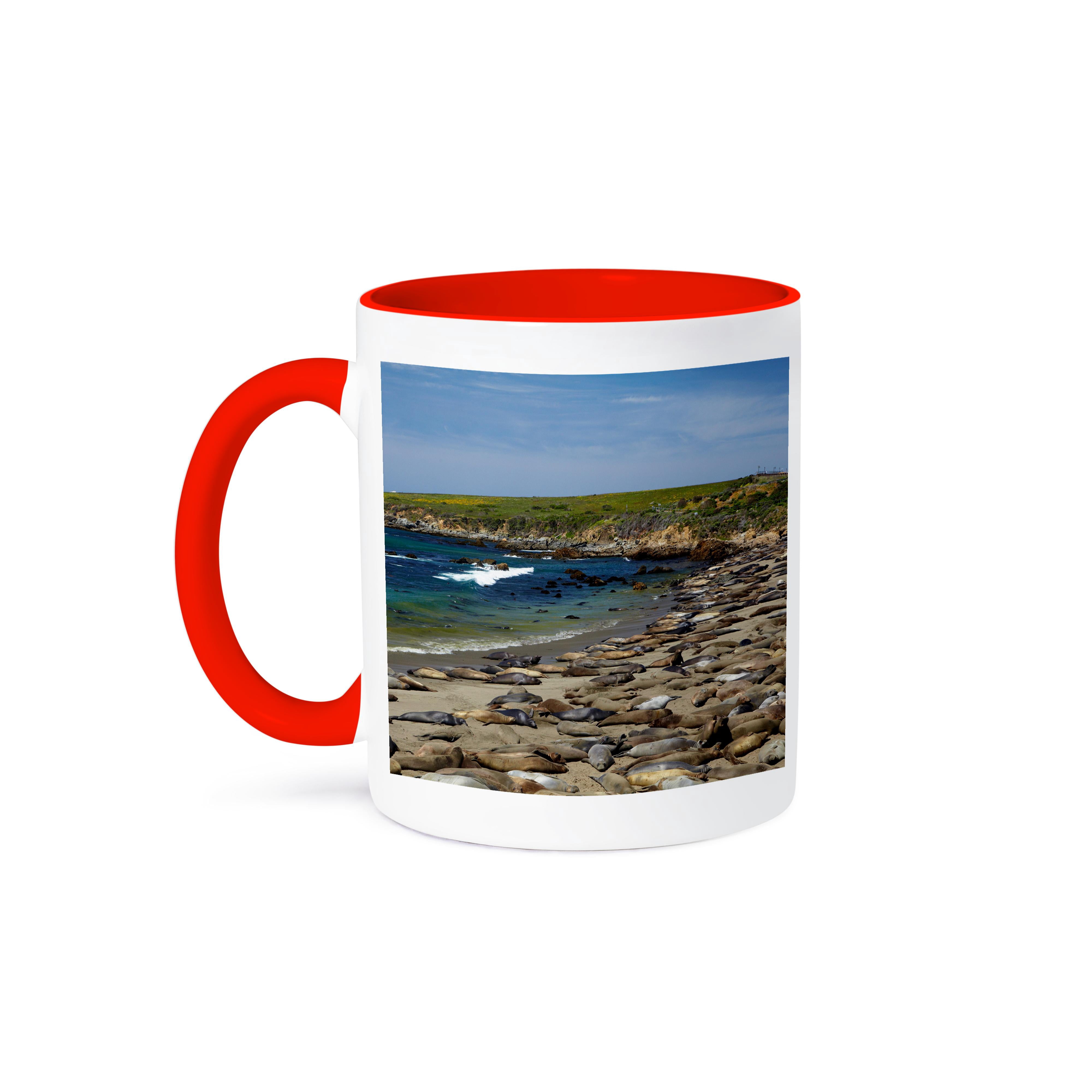 3dRose Drum Set Illustration Mug – 11 Oz Two-Tone Red Ceramic Mug, Microwave Safe, Image Printed On Both Sides