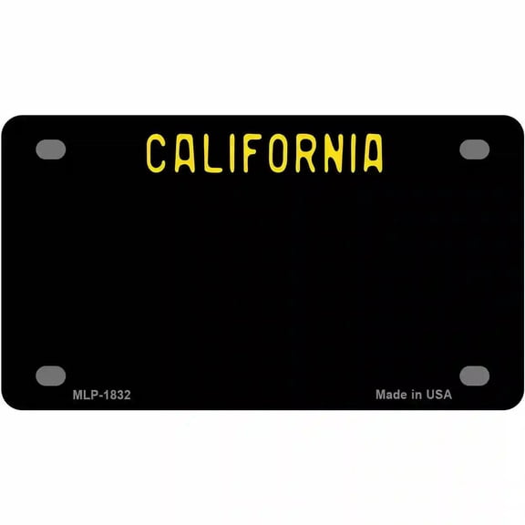 California Black Novelty State Metal License Plate 4" x 2.2" Mini