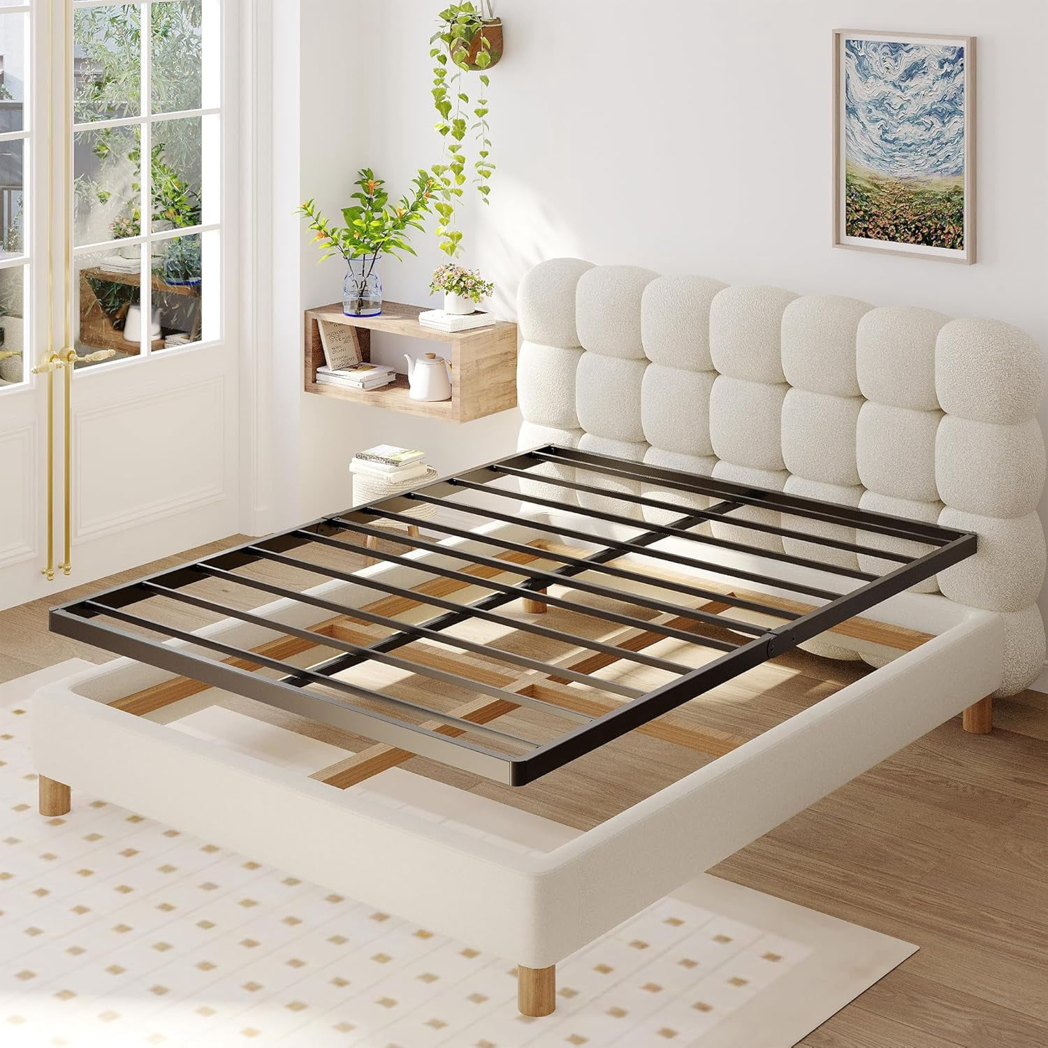 Dual Cal Box Spring California Box Spring Bed Base 2 Inch, Low Profile Cal Box Spring ...
