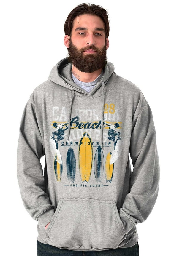 California CA Beach Surfer Surf Board Hoodie Sweatshirt Women Men Brisco Brands S