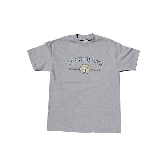 California CA Cotton T-Shirt - Grey, L, Grey