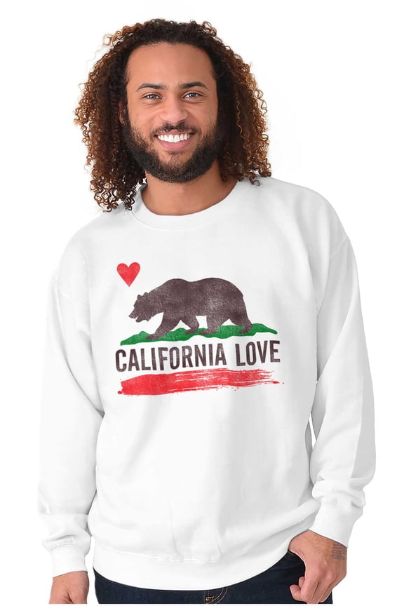 California CA Flag Watercolor Sketch Unisex Plus Fleece Graphic Sweatshirt Brisco Brands 3X