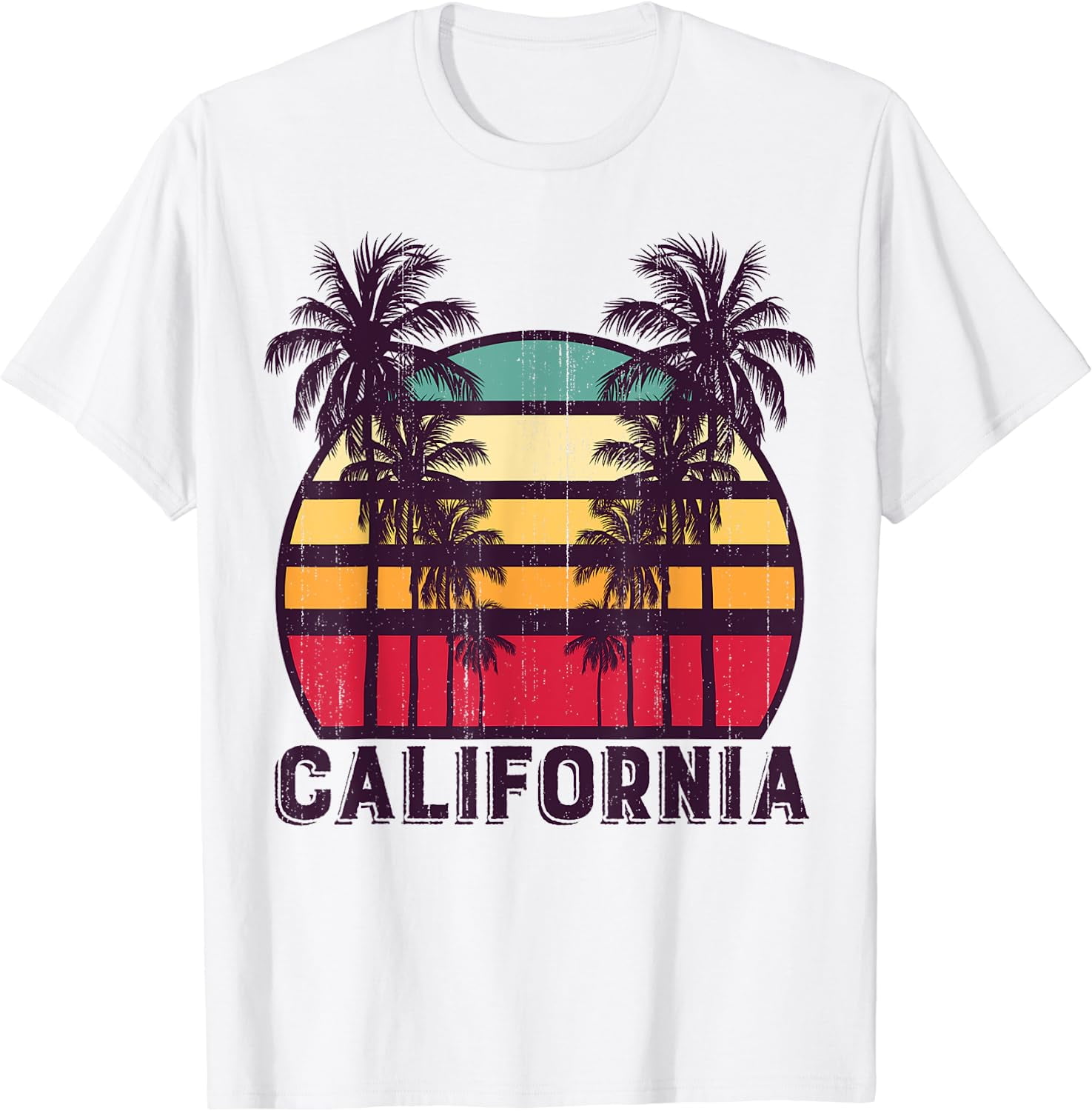 California Ca Retro 70'S Vintage Skyline Surf Tee Shirt California Ca Retro 70'S Vintage Skyline Surf Tee Shirt