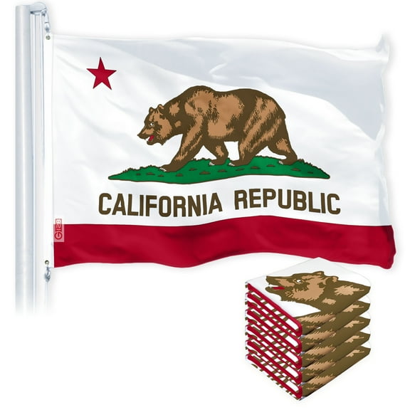 California CA State Flag 3x5FT 5-Pack 150D Printed Polyester By G128