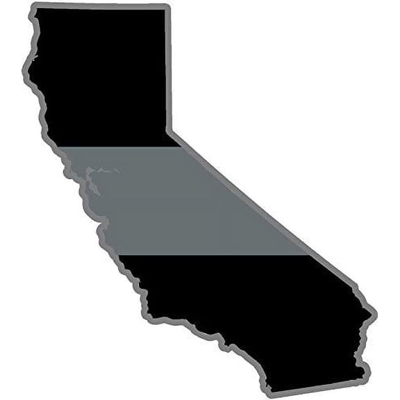 California CA State Thin Silver line Decal Corrections Officer 3M Reflective sticker Decal