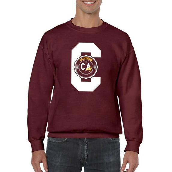 California Ca City Rubber Seal. Sweatshirt Men -Image by Shutterstock, Male Medium