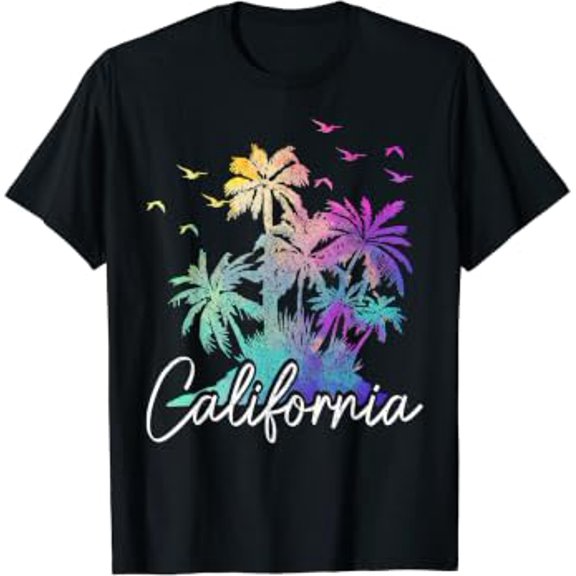 California Cali Beach Vintage Palm Trees Vacation T-Shirt
