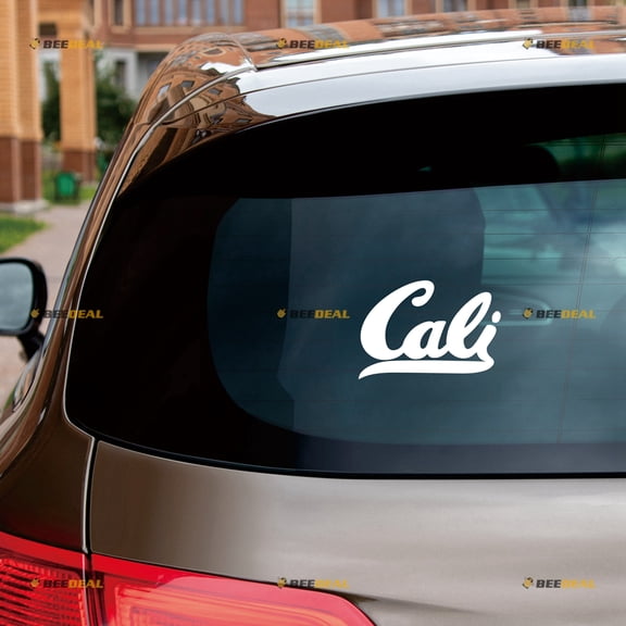 California Cali State Republic Sticker Decal Vinyl - 2 Pack White 4" - For Car Boat Laptop Cup No Background Die-cut