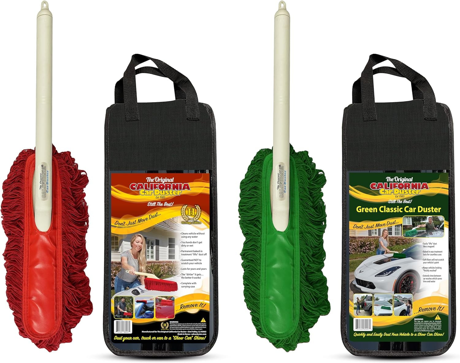 California Car Duster 2-Piece Detailing Combo Kit with Wood Handles 66442