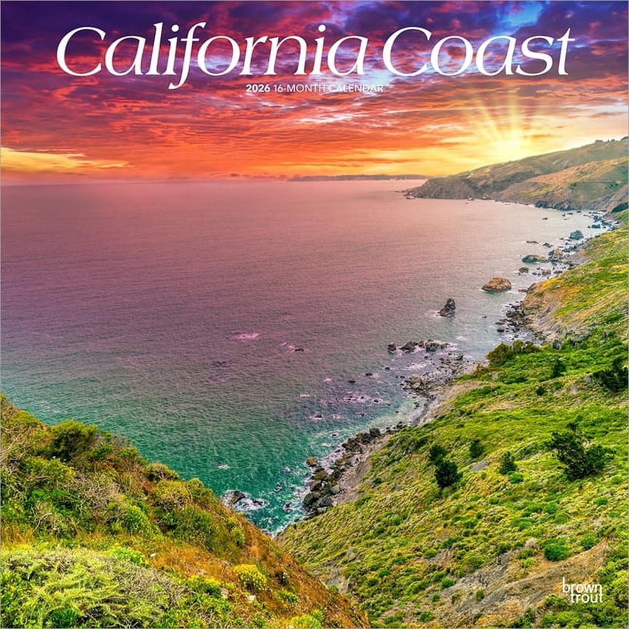California Coast 2026 12 X 24 Inch (Hanging) Monthly Square Wall