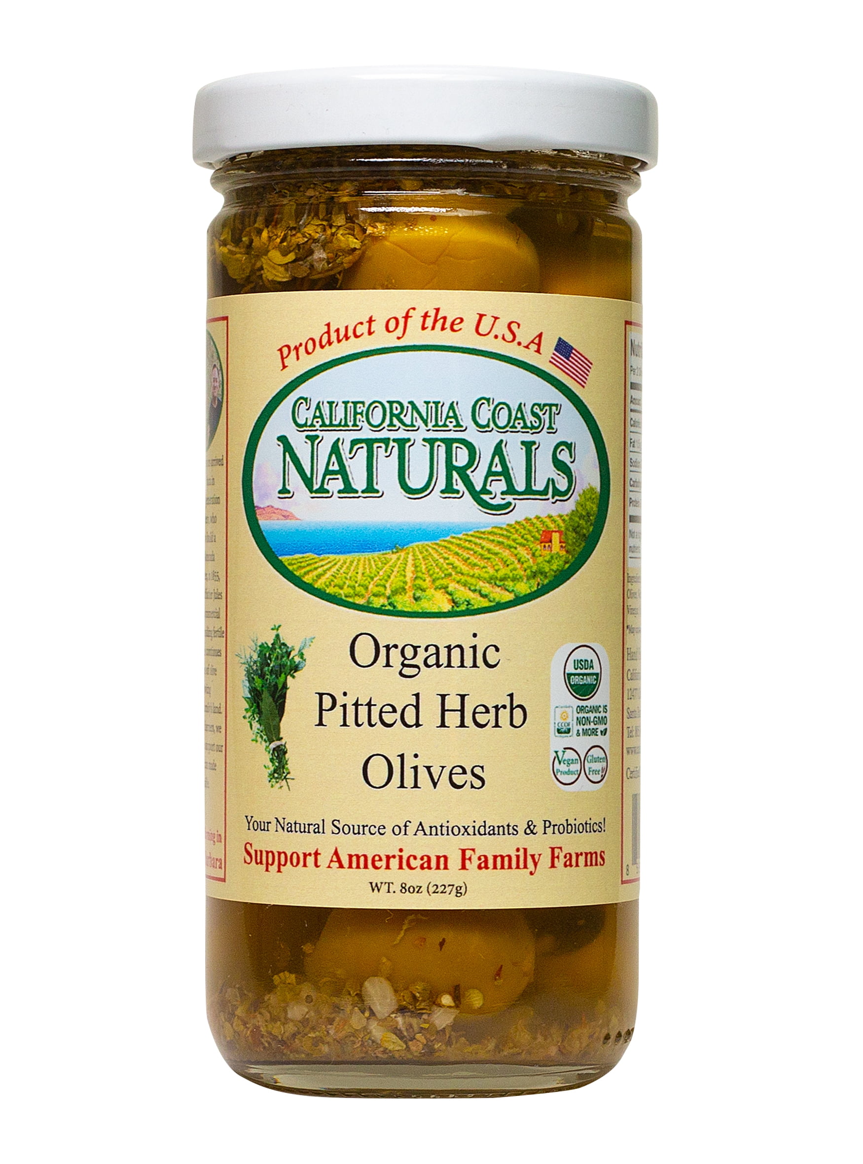 California Coast Naturals Organic Pitted Herb Olives, USDA Organic, Non GMO, 8 oz