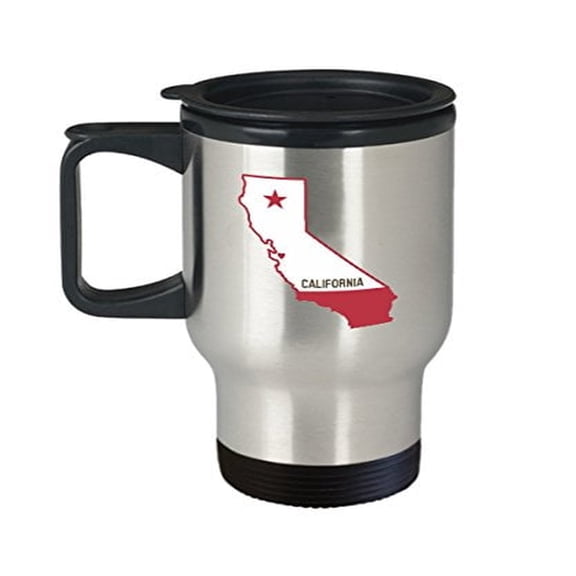California Coffee Travel Mug - Map Gift - 14 oz Stainless Steel Cup