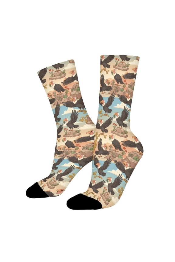 California Condor Funny Novelty Crew Socks for Women Men Sports