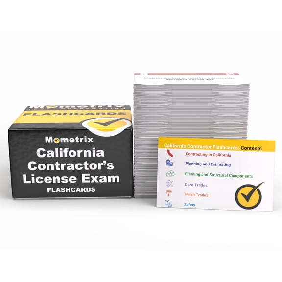 California Contractor Study Cards: California Contractors License Exam Prep and Practice Questions [Full Color Cards]