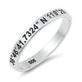 thumbnail image 1 of California Coordinates 36° 46' 41.7324" N Fresno Sterling Silver Ring 925 Jewelry Female Size 10, 1 of 4