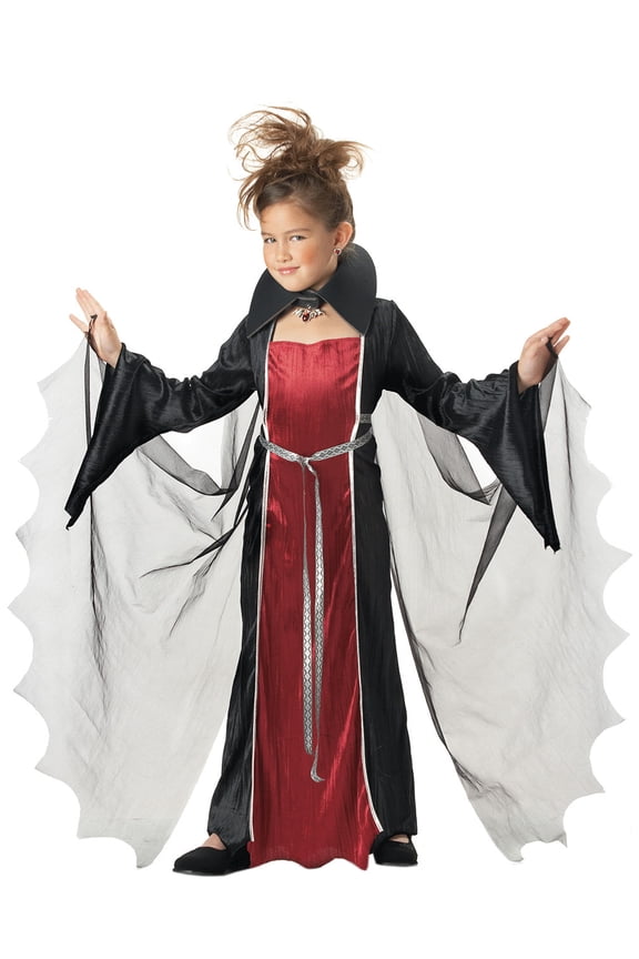 Vampire Girl's Halloween Fancy-Dress Costume for Child, L (10-12)
