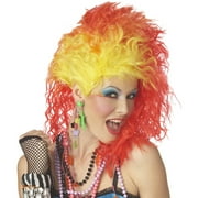 California Costume Womens Yellow Red Orange Cyndi Lauper Punk Rock Wig