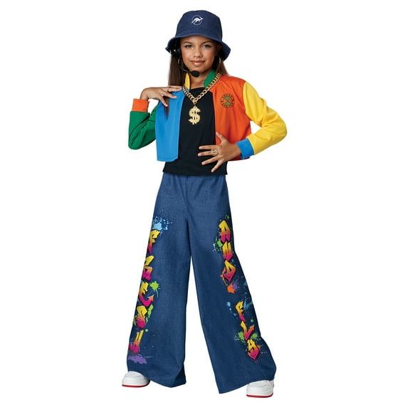 California Costumes 90's Hip Hop Superstar Costume for Boys with Jacket, Pants, Hat, Large
