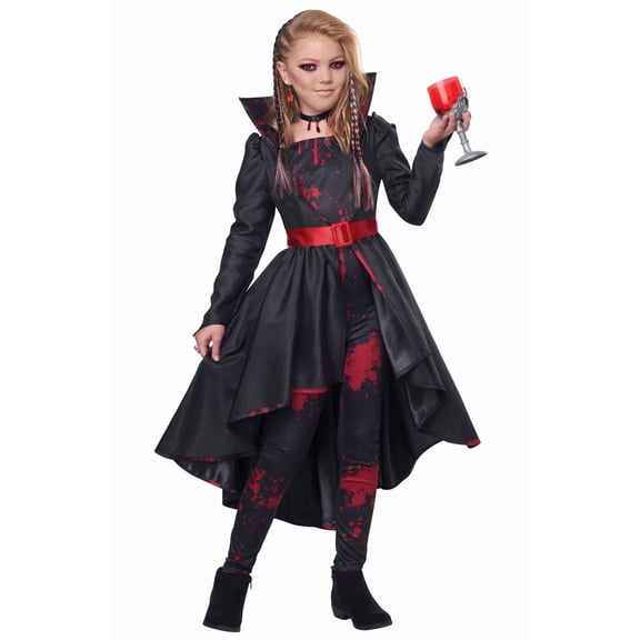 California Costumes Bad Blood Girl Costume for Children with Faux Silk Coatdress, Girls