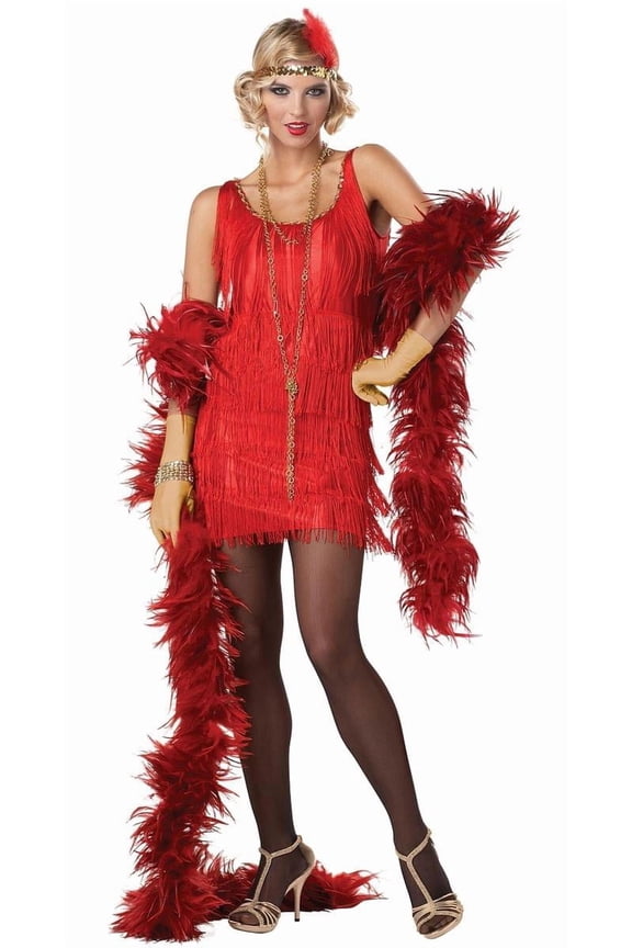 Fashion Flapper Roaring 20's Dancer Women's Halloween Fancy-Dress Costume for Adult, S