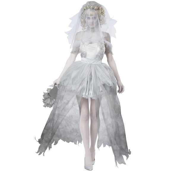 California Costumes Ghostly Bride Adult Costum | Size 6-8 Female