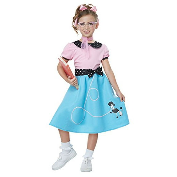 California Costumes Girls 50'S Sock Hop Dress Child Costume Pink/Blue, Small