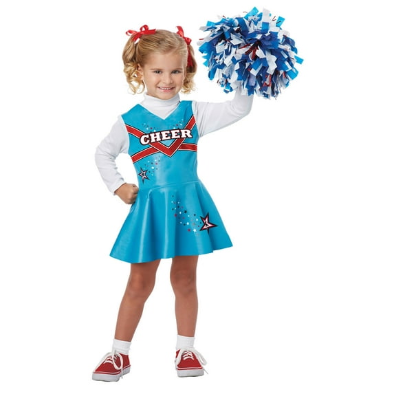 California Costumes Girls Cheerleader Costume Cheer Leader Dress & Pom Set 4-6