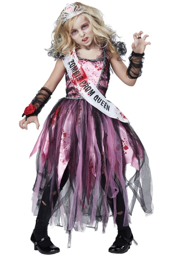 Girls Zombie Prom Queen Child Costume
