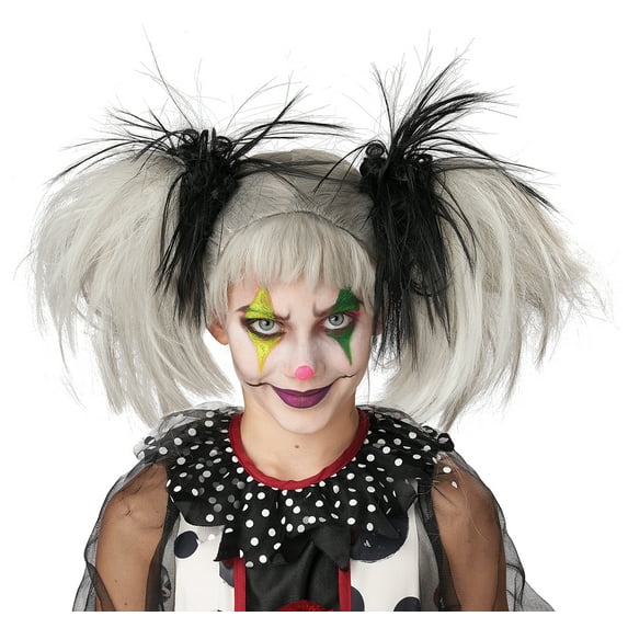 California Costumes Glow In The Dark Black Punk Clown Pigtails Wig Costume Accessory
