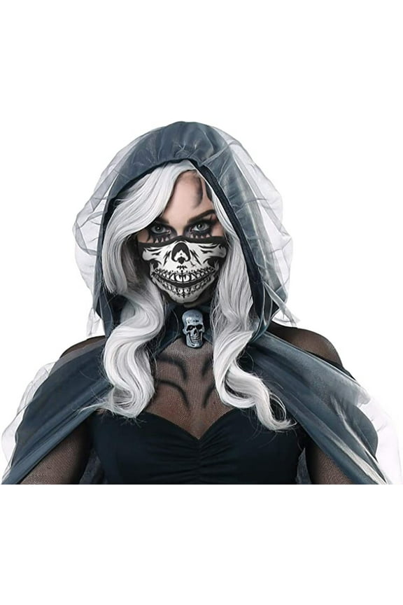 Glow in the Dark Face Mask Cotton Cloth Reusable One Size Adult Kids 14+ (Skeleton)