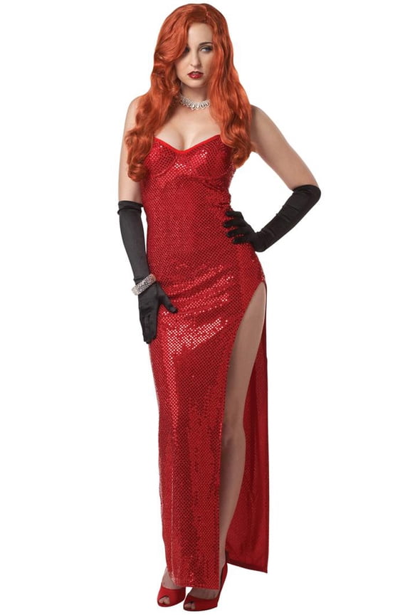 Jessica Rabbit Sexy Women's Halloween Fancy-Dress Costume for Adult, S