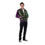 Mardi Gras Sequin and Velour Varsity Adult Bomber Jacket | Mardi Gras Costumes Large