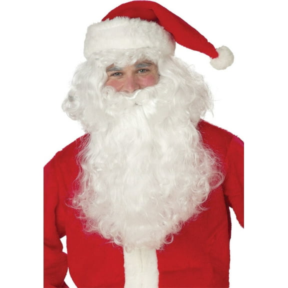 California Costumes Men's Santa Claus Beard and Wig Set, White, One Size
