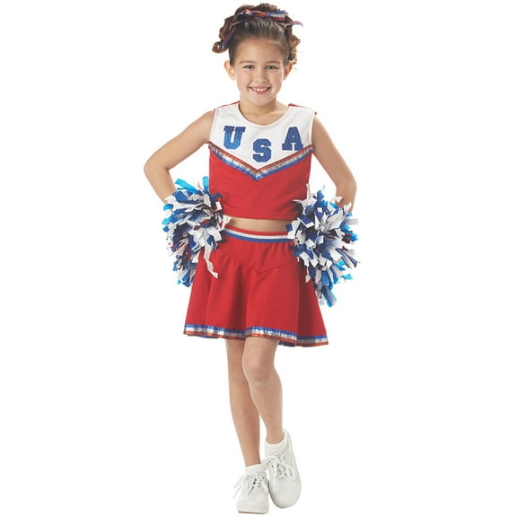 California Costumes Patriotic Cheerleader Girl's Sporting Event Fancy-Dress Costume for Child, M