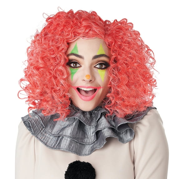 Pink Corkscrew Clown Wig Costume Accessory