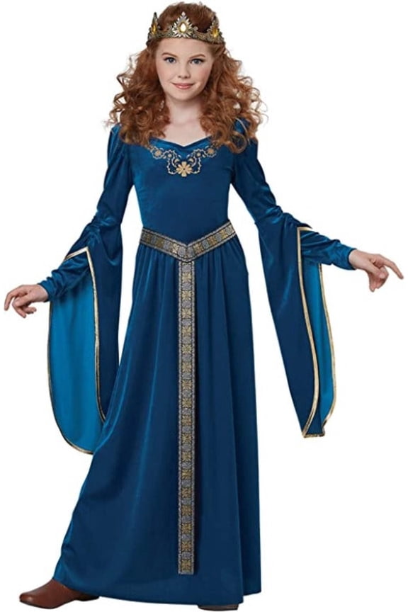 Sapphire Medieval Halloween Fancy-Dress Costume for Child, Big Girls L