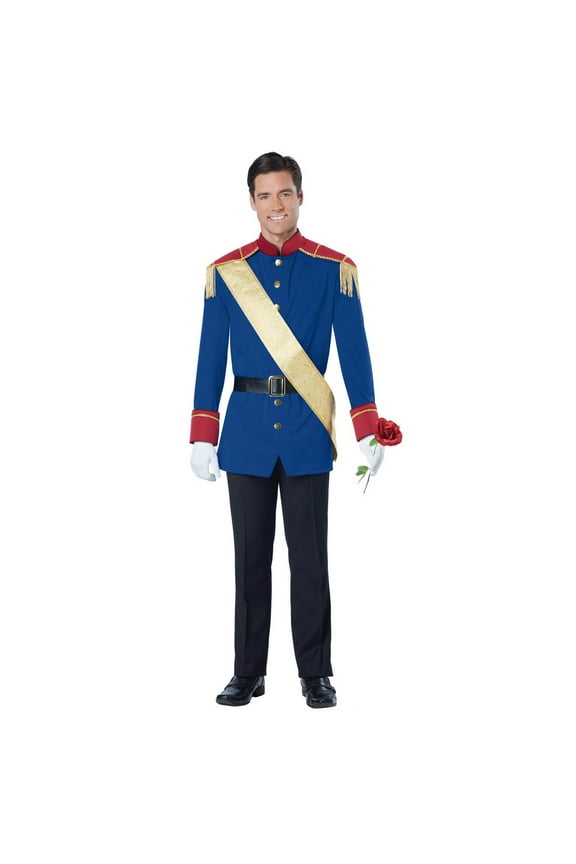 Storybook Prince Costume for Men with Jacket and Sash, One Size
