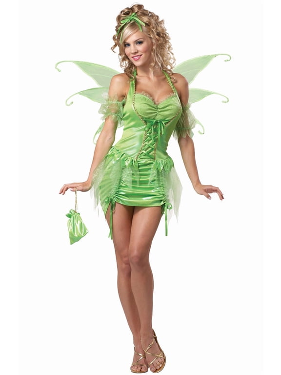Tinker Bell Fairy Sexy Women's Halloween Fancy-Dress Costume for Adult, L
