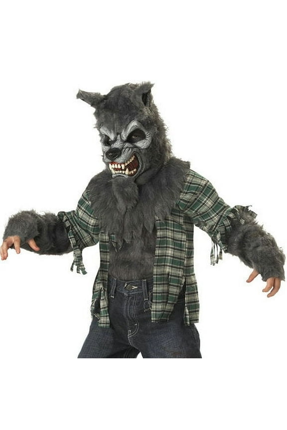 Werewolf Howling At Moon Boy's Halloween Fancy-Dress Costume for Child, Regular L (10-12)