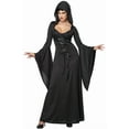 thumbnail image 1 of California Costumes Women's Deluxe Hooded Robe Sexy Long Dress, Black, Large, 1 of 2
