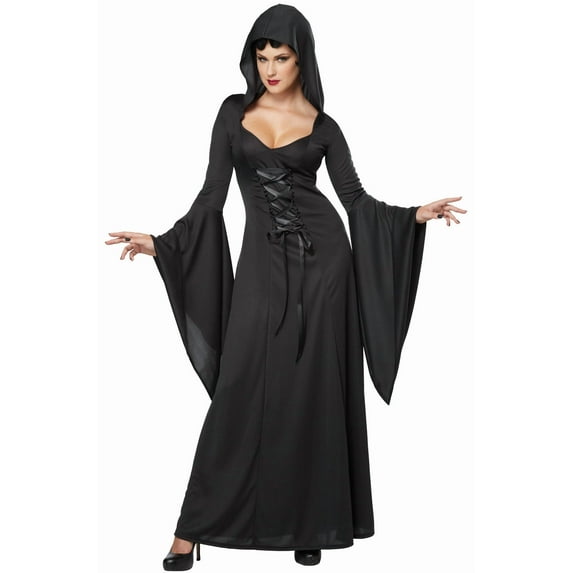 California Costumes Women's Deluxe Hooded Robe Sexy Long Dress, Black, Large